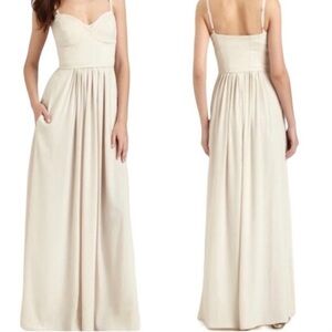 BCBGMAXAZRIA Kyra Bustier Maxi Formal Dress In Color Oatmeal Size XS
